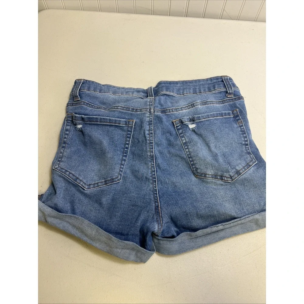 Forever 21 Distressed Ripped‎ Cuffed Denim Jean Shorts Womens Size 30 5 Pocket